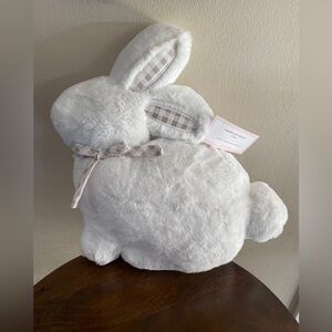 Cupcakes and Cashmere plush white faux fur Rabbit/Bunny shaped Pillow Brand new